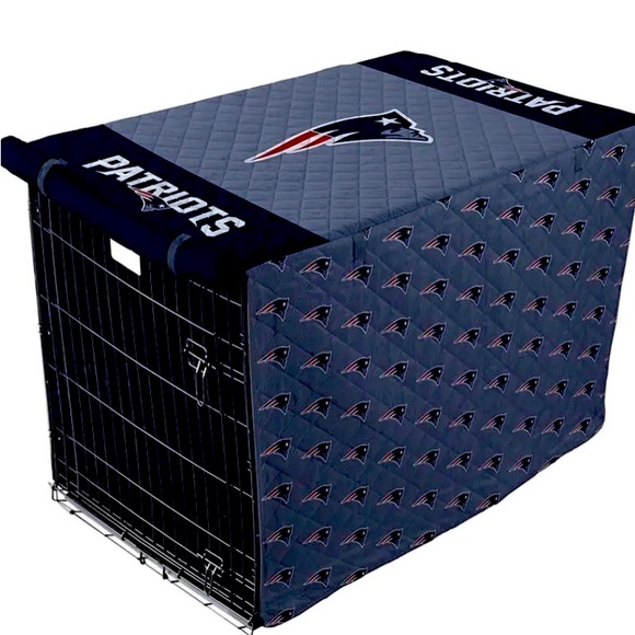 Pegasus Sports NFL New England Patriots Pet Crate Cover, Navy Blue 28 x 42” - Picture 2 of 4